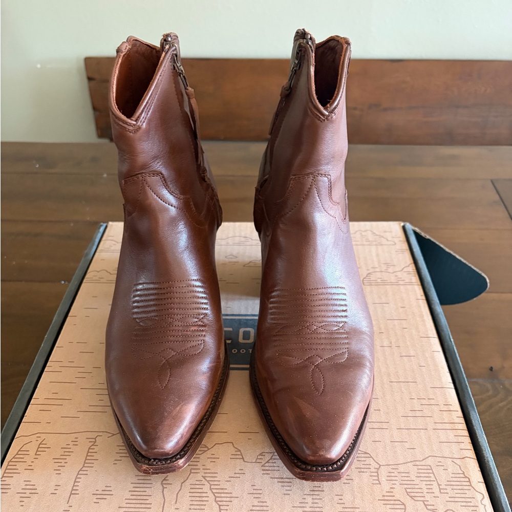 Tecovas Brown Leather Ankle Booties